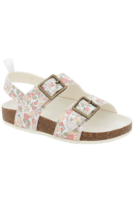 Sandalias con velcro, diseño floral Sandalias con velcro, diseño floral