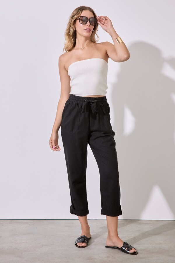 Pantalon Lino NEGRO