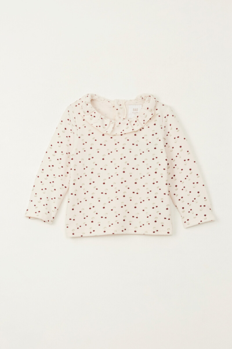 Remera lanilla volado estamapa Rosa Pastel