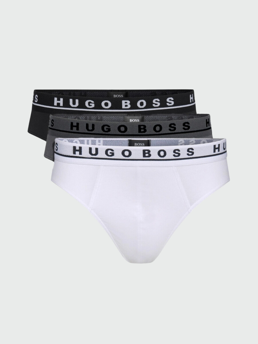 Hugo Boss -Pack de slip de algodón X 3 - Negro 