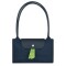 Longchamp -Cartera Longchamp plegable de nylon con cierre y asa larga, Le pliage L Azul