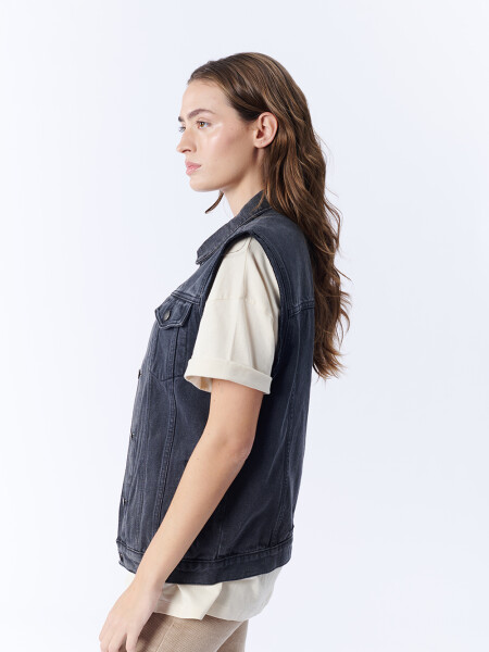 Chaleco Jean Gris Oscuro