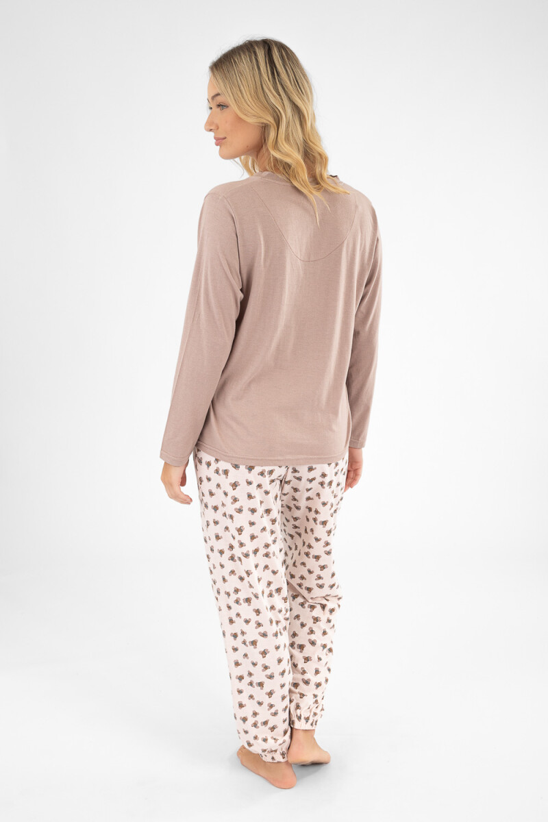 Pijama plain leopard Lila