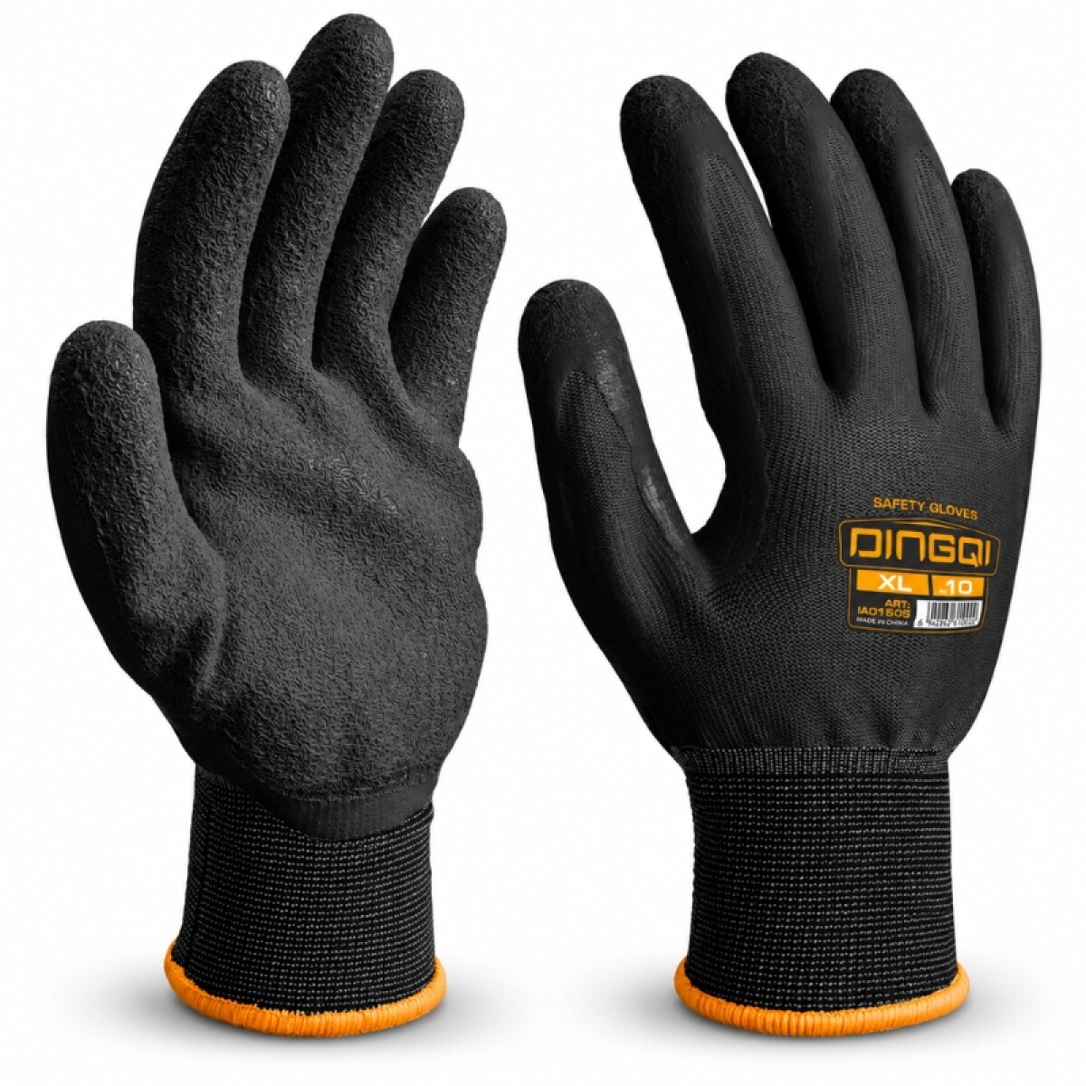 DINGQI GUANTE LATEX INDUSTRIAL XL NEGRO 250MM 95G PAR 
