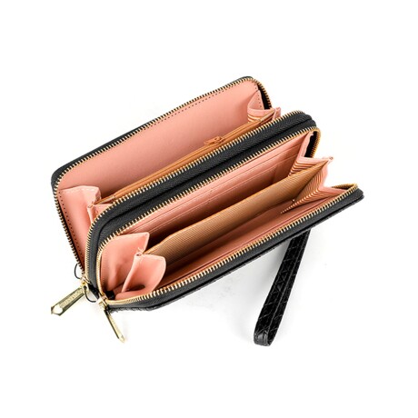 Billetera Canva Tramada 18,5 x 9cm Rosa