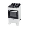 Cocina A Gas - James Mesa Vidrio Frente Inox Blanca
