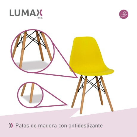 Silla Eames de colores y patas de madera Liso