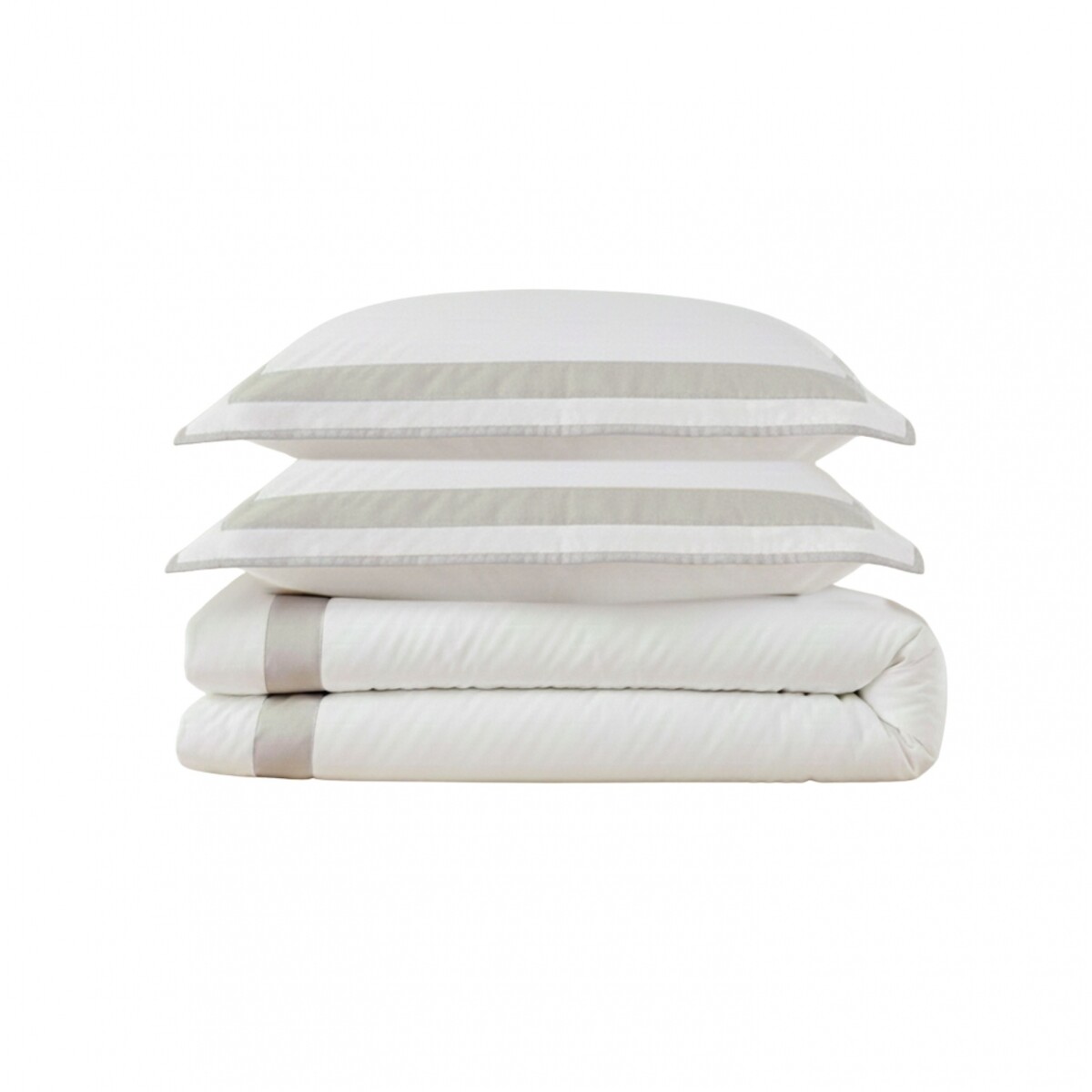 Acolchado 250x250 Finezza 400 hilos - Pilar - Blanco y Gris 