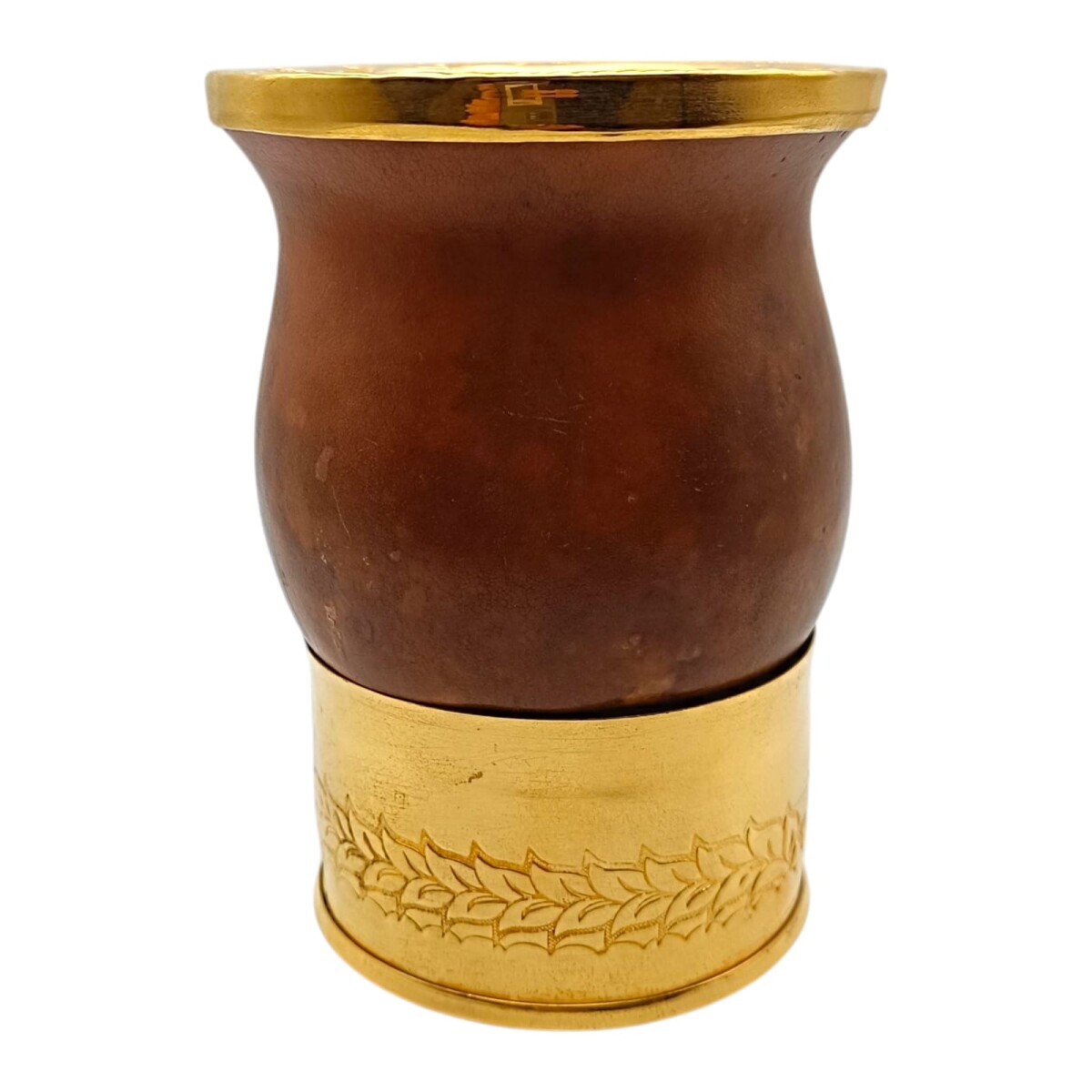 Mate Camionero con base bañado en oro - ALPACA - 16 - marrónuniforme 
