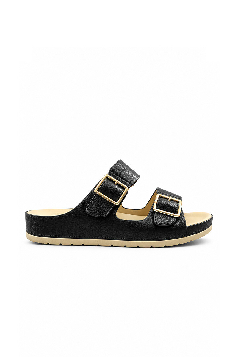 Sandalia 2 hebillas Aurora AU401 Negro