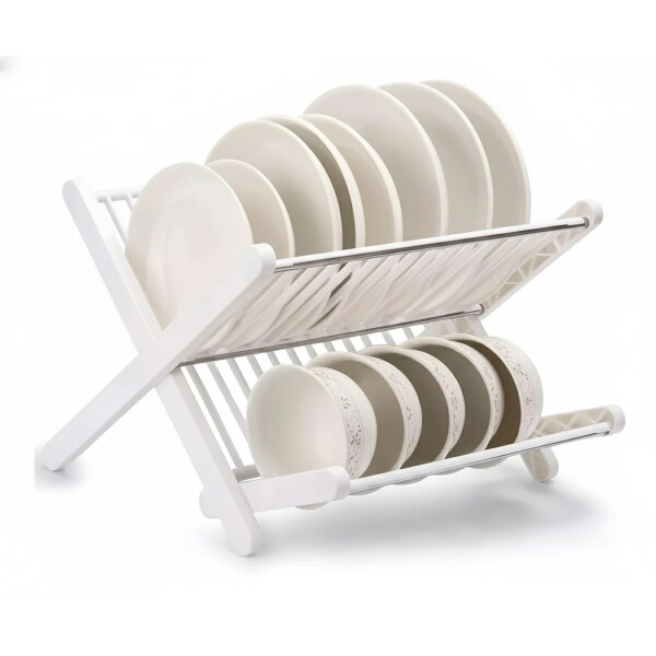 Escurridor De Platos 2 Niveles De Metal Escurre Platos Color Blanco