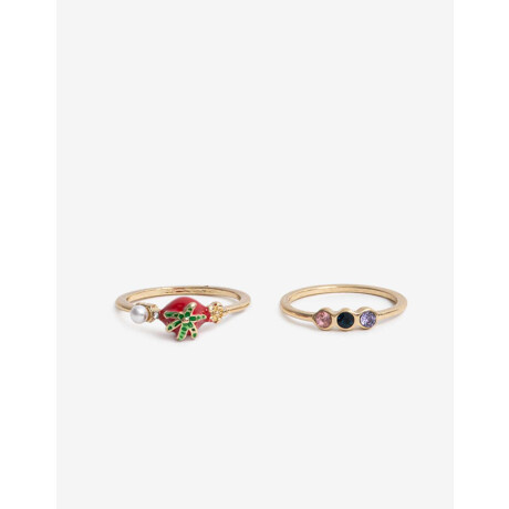 Set De Anillos Tomate Dorado
