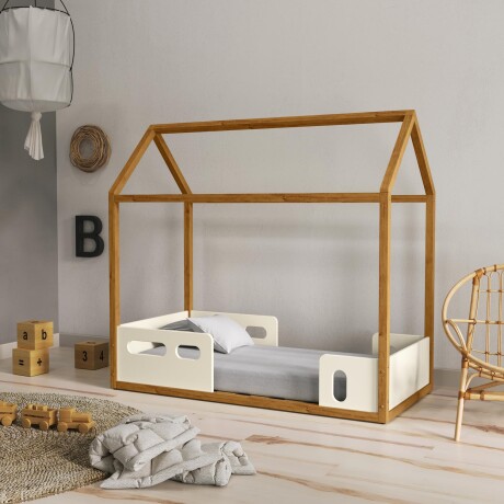 MINI CAMA CASITA MDF BLANCO TESS/GOLD