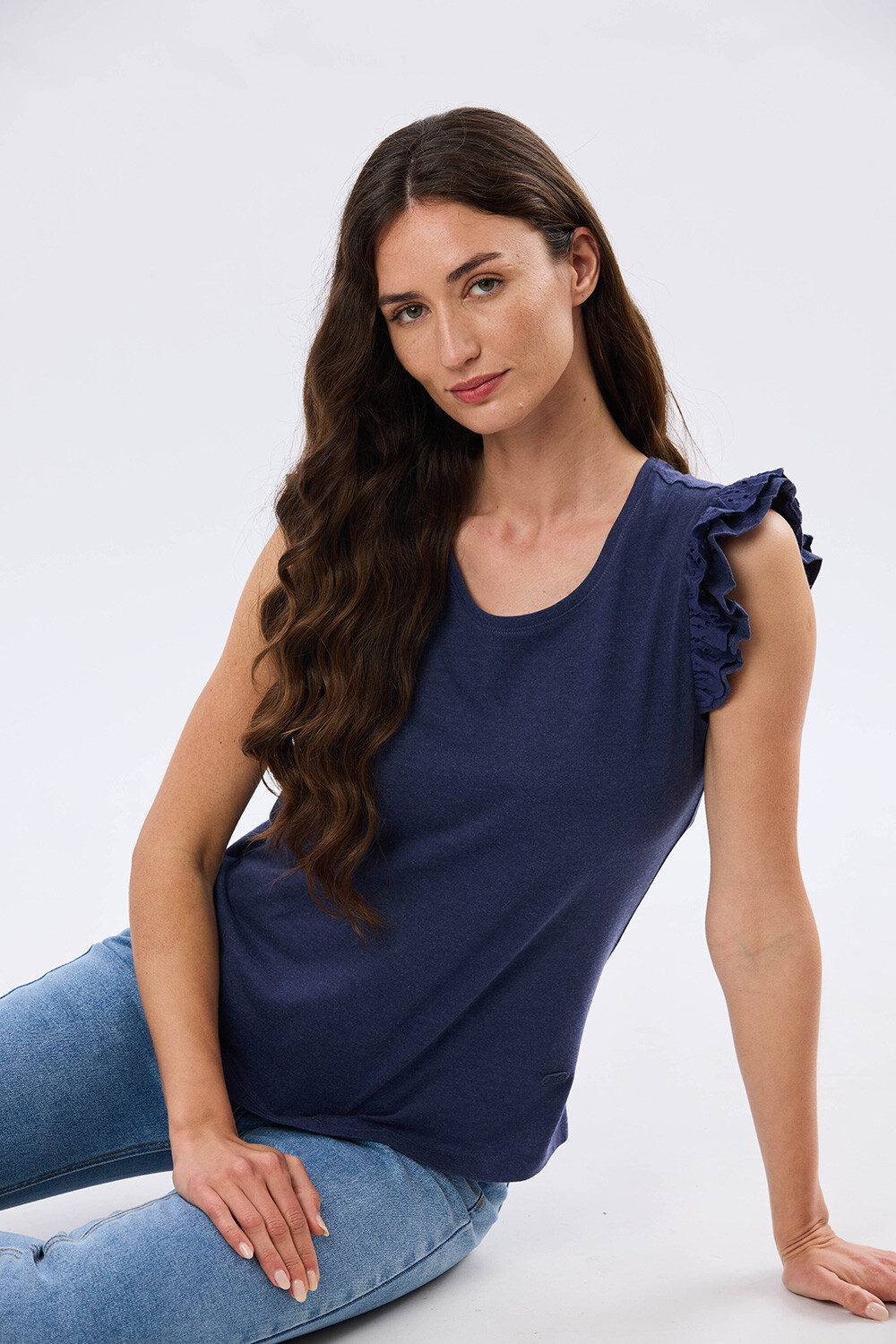 REMERA LISA DE ALGODÓN Azul