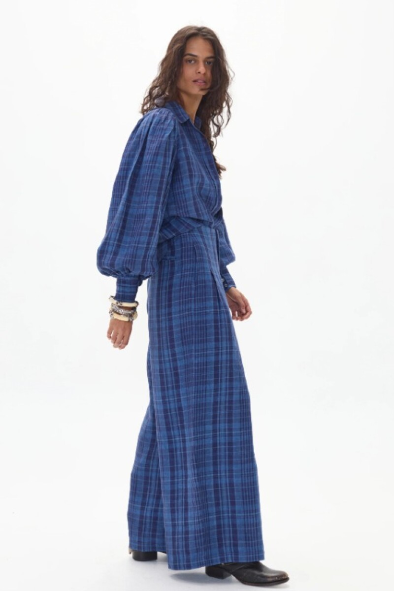 Culotte Linen Pants Azul