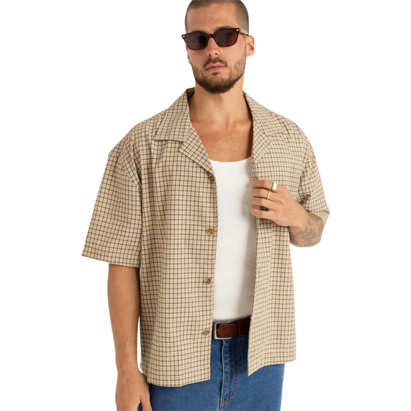 Camisa Rhythm Jeremy Check - Beige Camisa Rhythm Jeremy Check - Beige