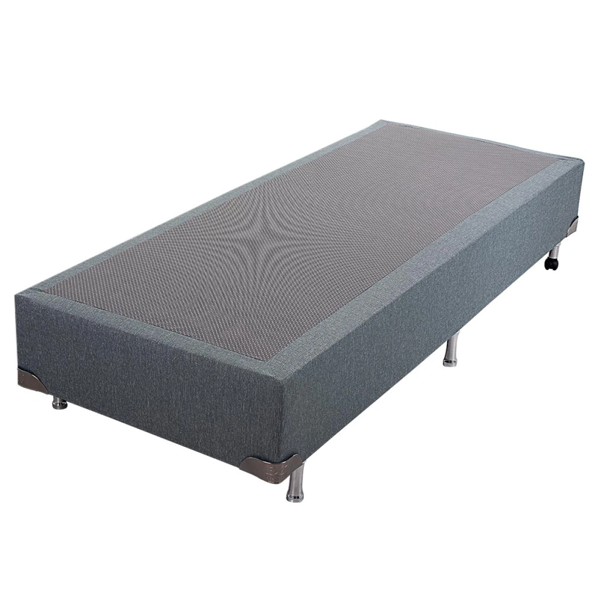 Box Plus 2 Plazas 138x188x38 - Lino Cinza 
