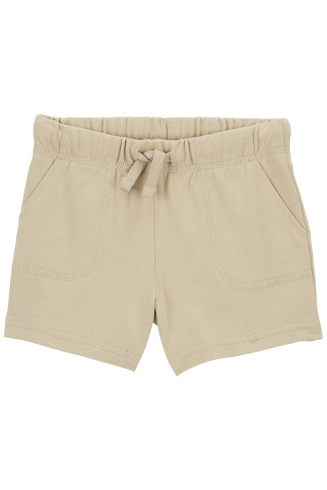 Short de algodón con cordón, khaki Sin color