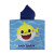 Bata Poncho Infantil Baby Shark 100% Algodón 60 x 60 cm CELESTE