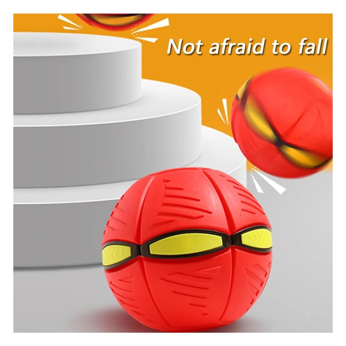 PELOTA MÁGICA SALTARINA PLEGABLE 14CM SIN LUZ - ROJO 