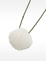 Collar Largo De Cuentas Con Colgante caqui