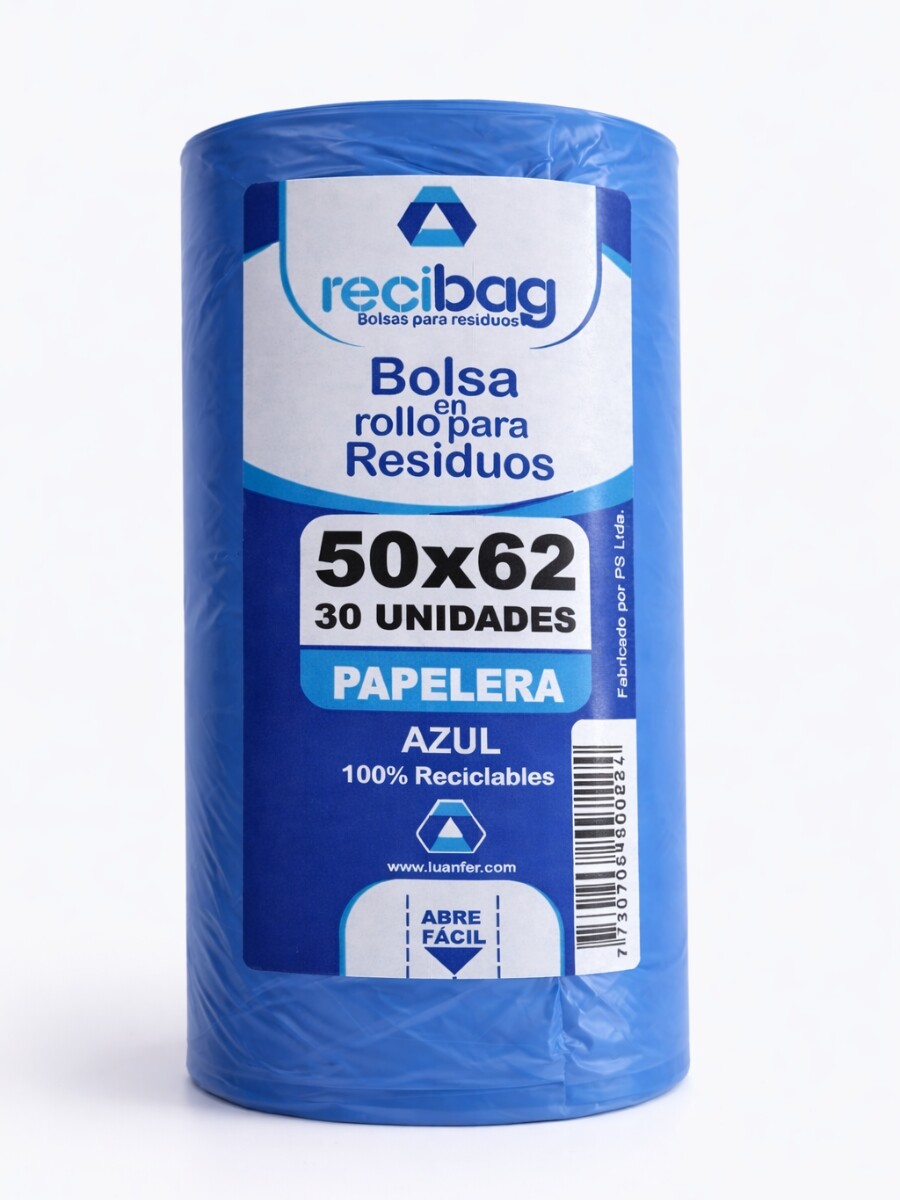 BOLSAS RESIDUOS EN ROLLO 50x62cm - azul 