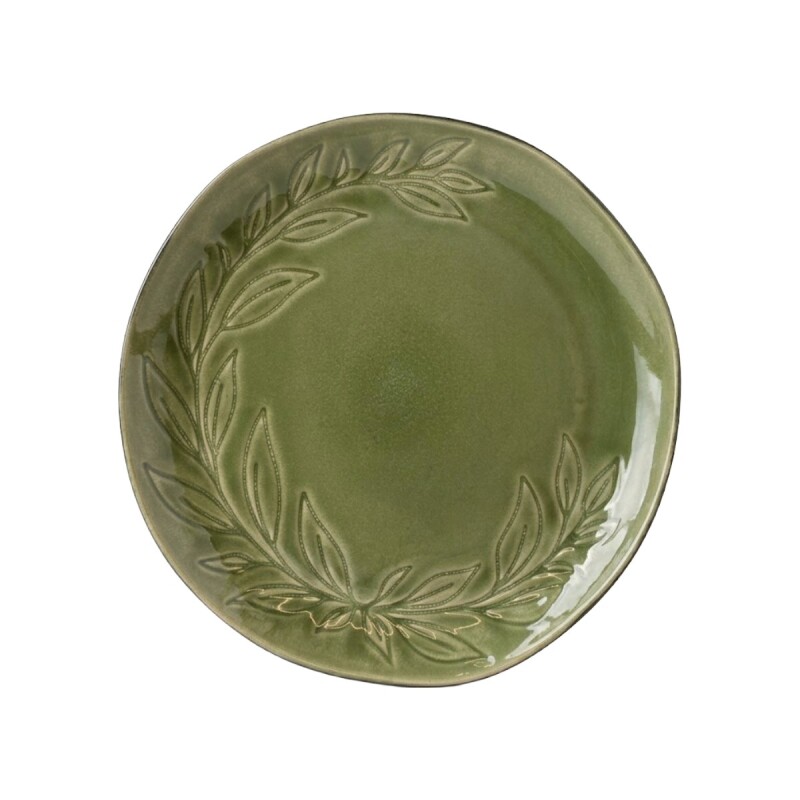 PLATO PLAYO CERAMICA VERDE C/DIS 25.5CM Unica