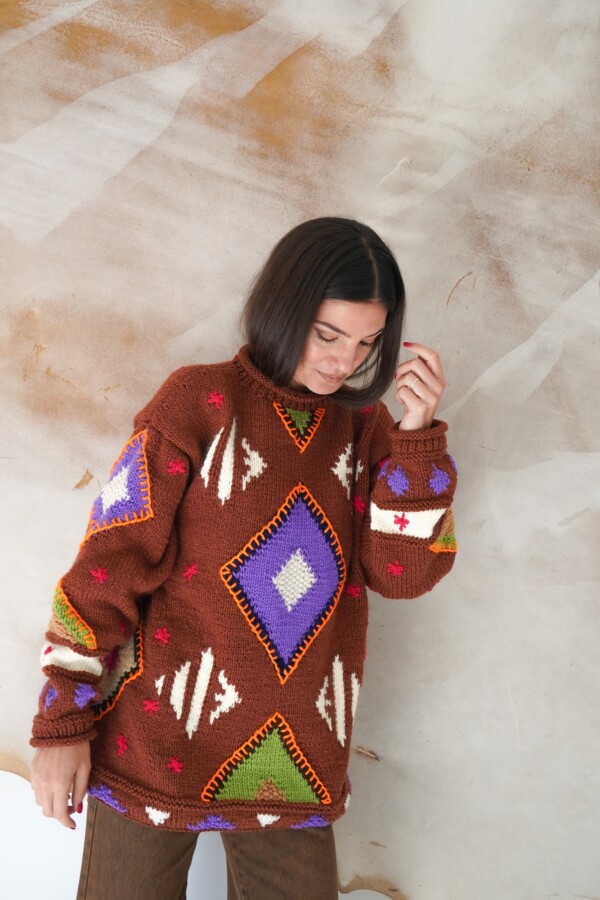 Sweater Gitano Lana Base Caramel