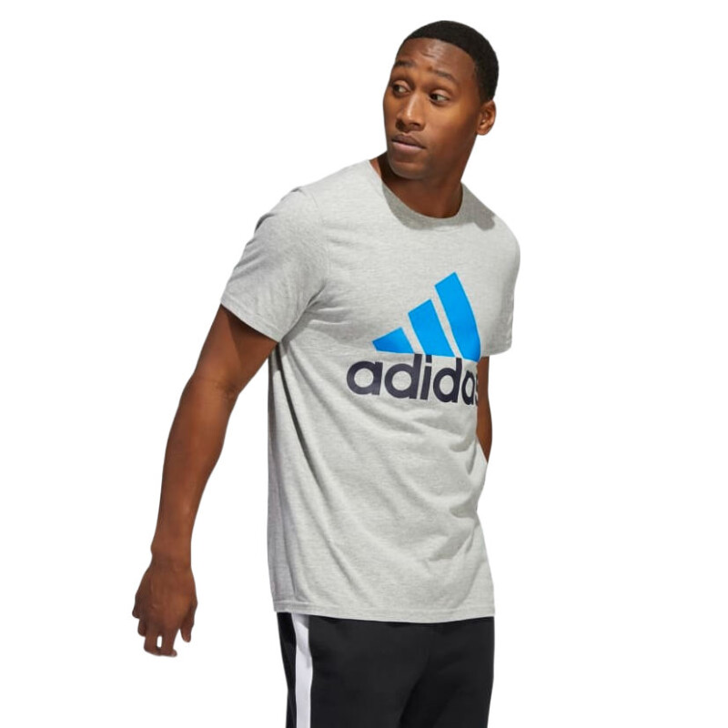 Remera de Hombre Adidas Basic Bos Gris - Azul - Negro