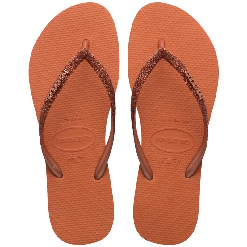Sandalias Havaianas Slim Glitter Ii Mujer Naranja Cerrado
