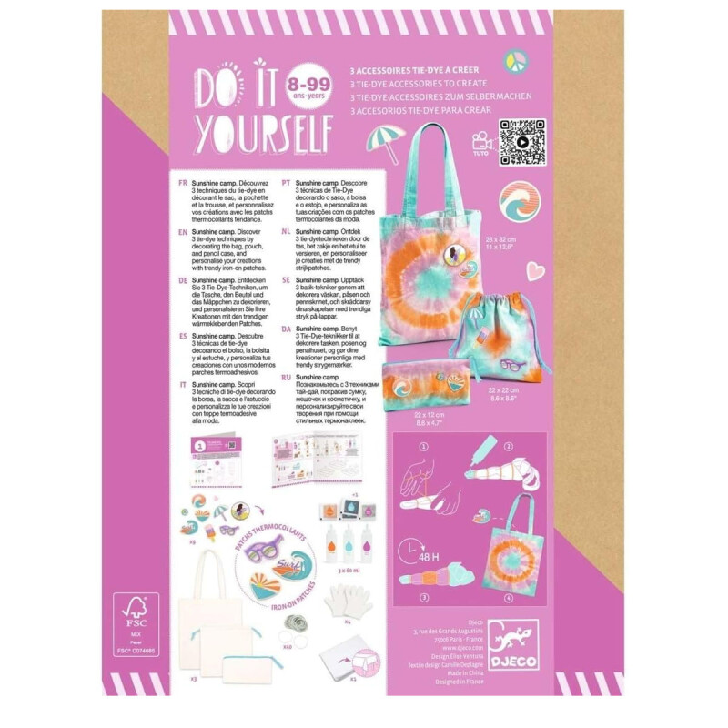 Kit de teñido anudado para hacer uno mismo Djeco Kit de teñido anudado para hacer uno mismo Djeco