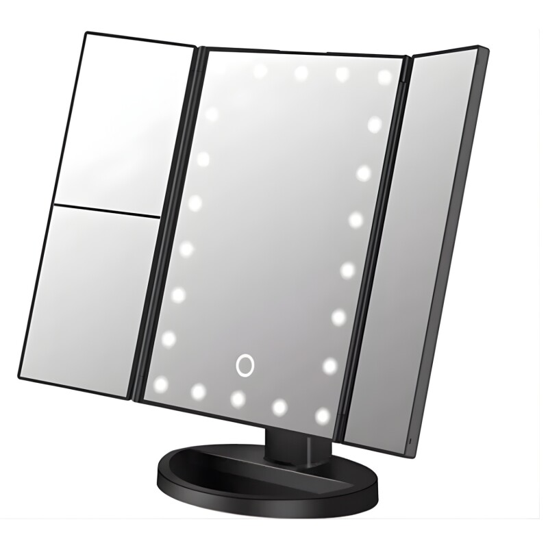 Espejo de Maquillaje Multiple y plegable táctil con Luz Led Espejo de Maquillaje Multiple y plegable táctil con Luz Led