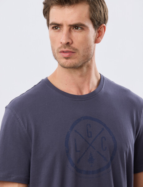 REMERA ESTAMPADA DE ALGODÓN Azul