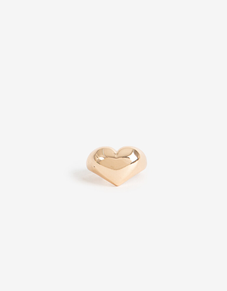 Anillos Medianos y Grandes Metal Anillo Metal Corazón - Dorado