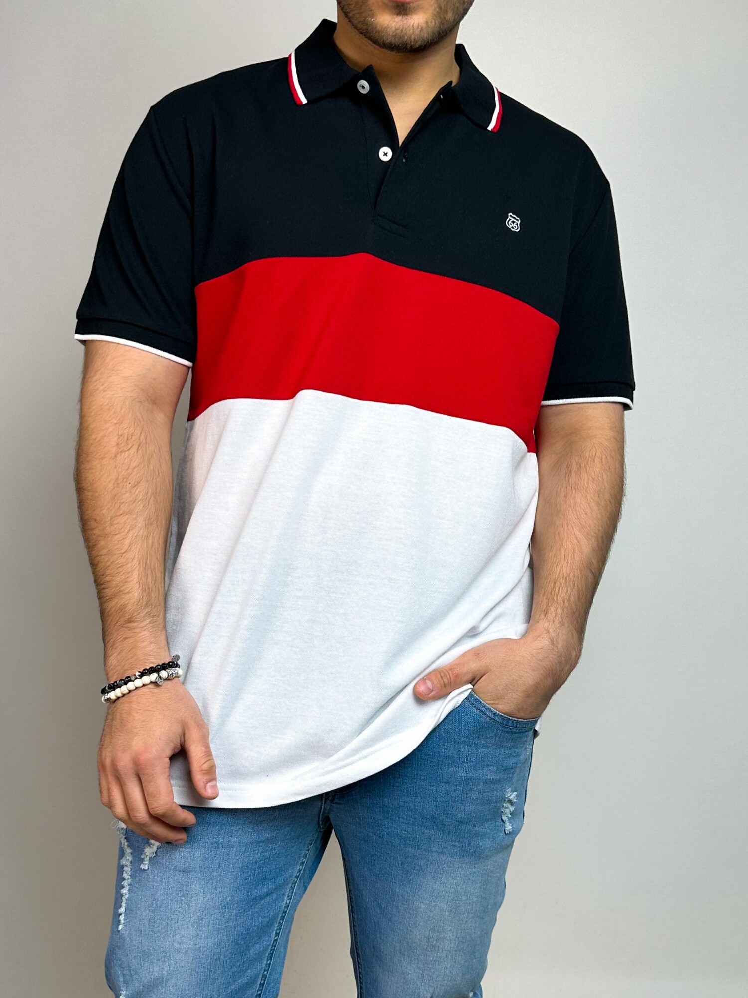 Polo combinada Moya Rojo Route 66