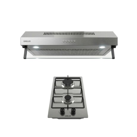Extractor + Anafe Pack De Extractor Purificador Nubia + Anafe A Gas Vulcano Duo 2 Acero Inoxidable