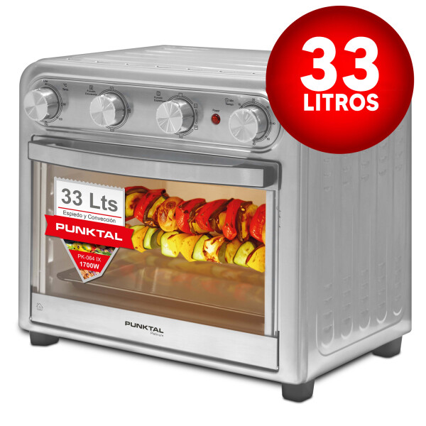 Horno Y Freidora Sin Aceite Punktal Pk-064 Ix 33 Lts HORNO FREIDORA PK-064 IX 33LTS INOX