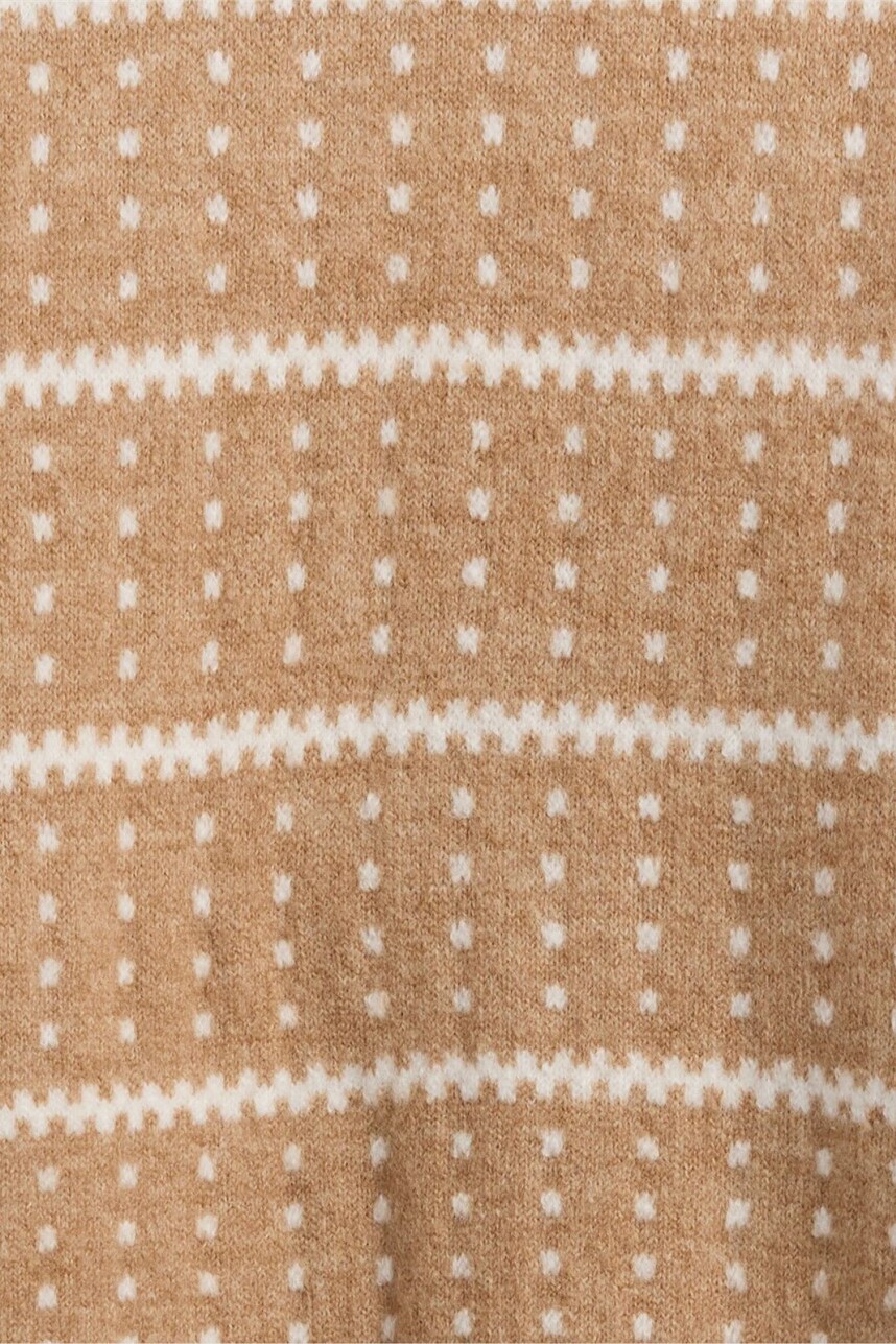 Buzo Polera Fairisle Mujer Camel Hair