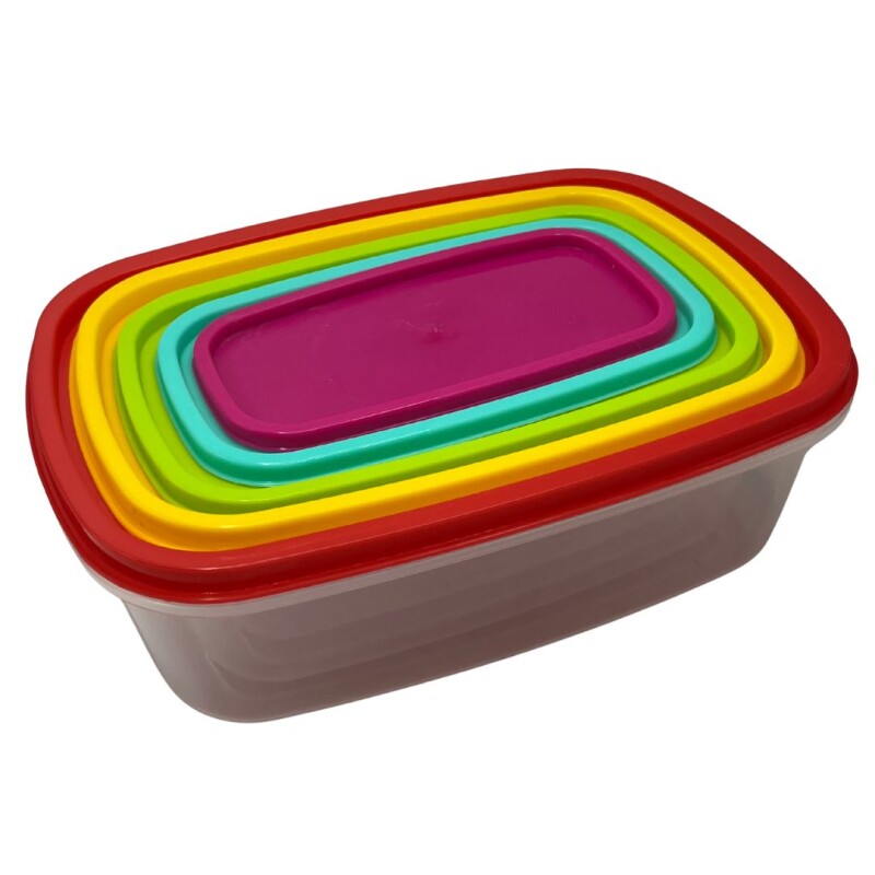TUPPER DE PLÁSTICO SET x5 TUPPER DE PLÁSTICO SET x5