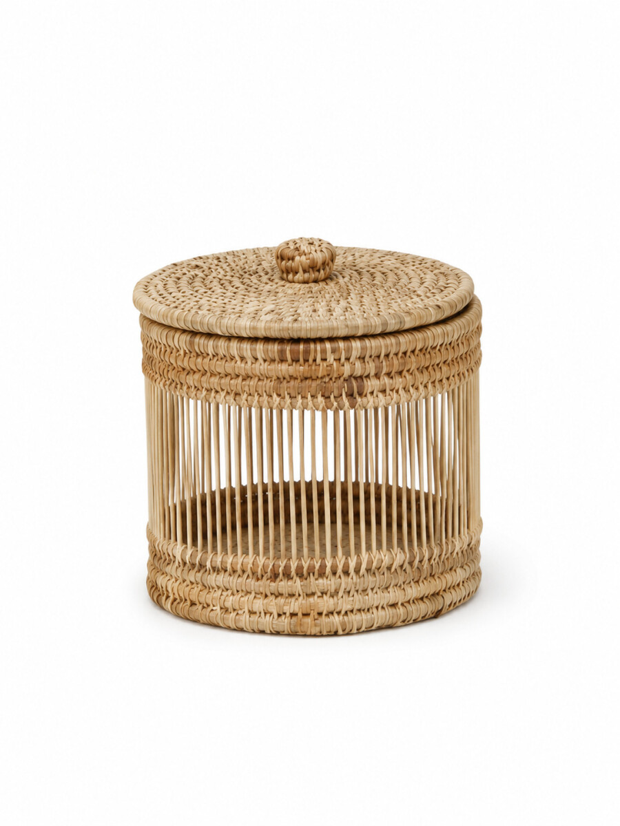 CESTA CON TAPA - BEIGE 