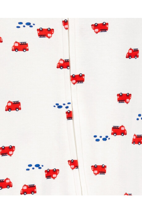 Pack dos pijamas una pieza de algodón, con pie, diseño bombero Pack dos pijamas una pieza de algodón, con pie, diseño bombero