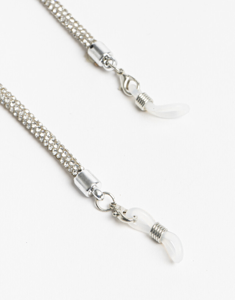 Estuches Anteojos Strass Tira De Anteojos De Strass. - Plateado