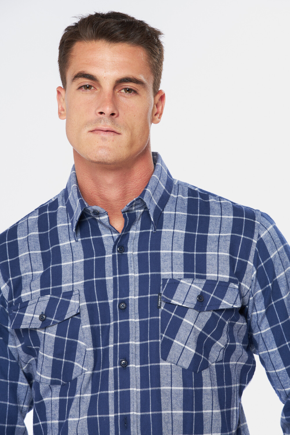 CAMISA DE VIYELA A CUADROS Azul