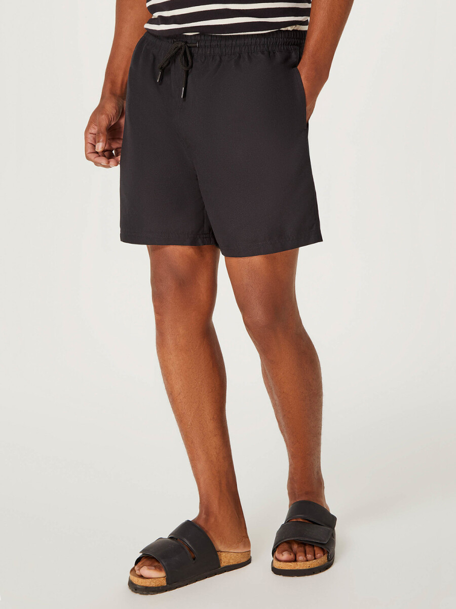 SHORT DE BAÑO CON SUSPENSOR - NEGRO 