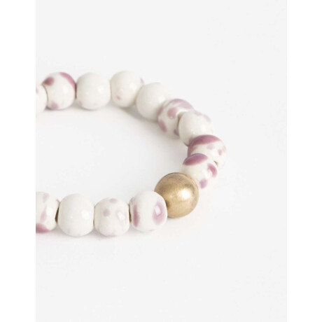 Pulsera Elástica Bolones Cerámica Dorado