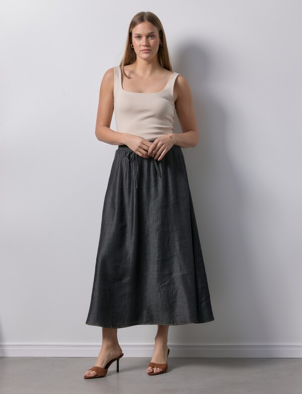 Falda Maxi Lyocell Cordel GRIS OSCURO