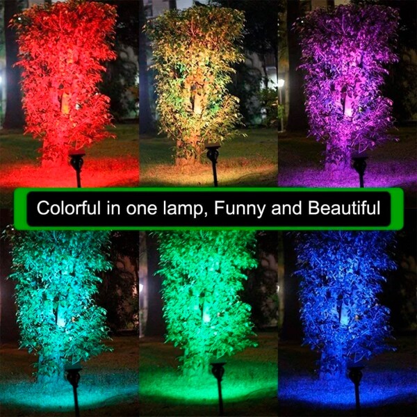 Lampara Foco Solar Led Set X2 Un Colores RGB Exterior Jardin Lampara Foco Solar Led Set X2 Un Colores RGB Exterior Jardin