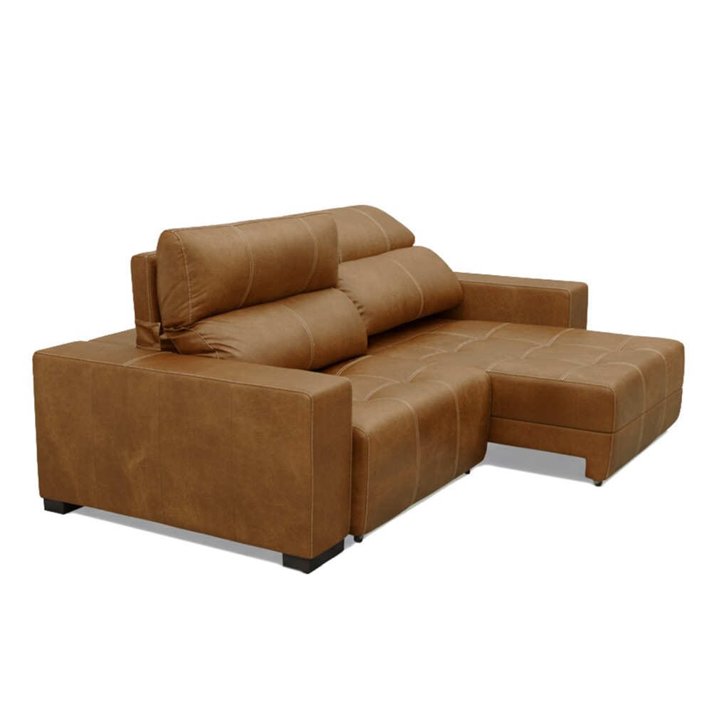Sillón cama Madrid - 4 Cuerpos 100% Cuero Mostarda