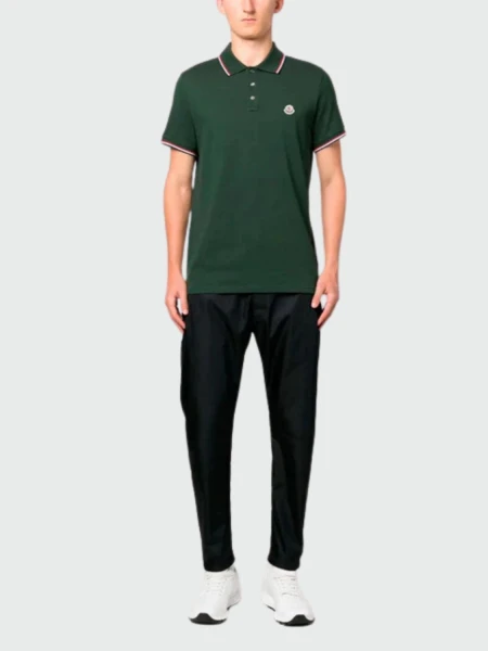 Moncler -Remera polo de algodón manga corta Verde