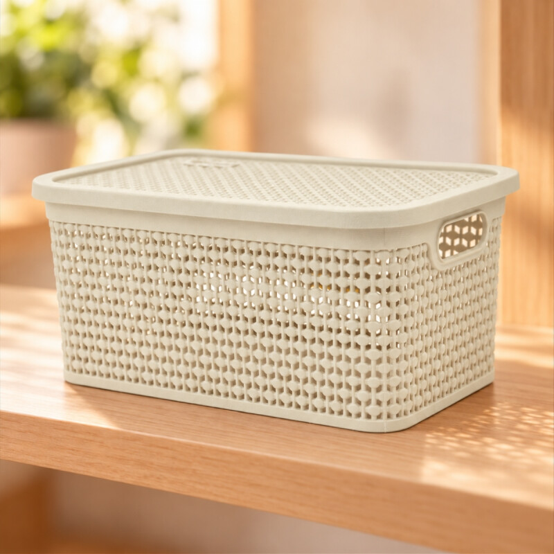 Caja simil ratán 4 lts BEIGE